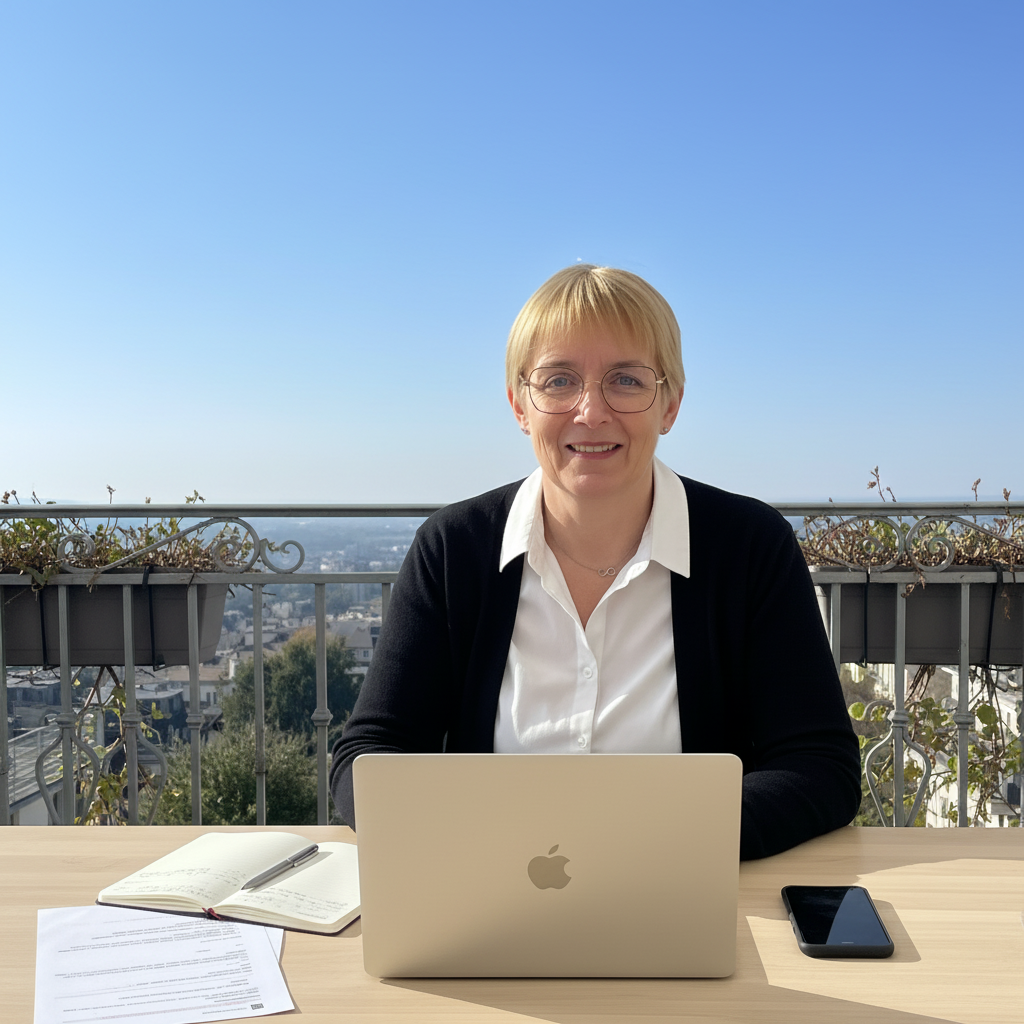 Isabelle Descriaud sur son balcon